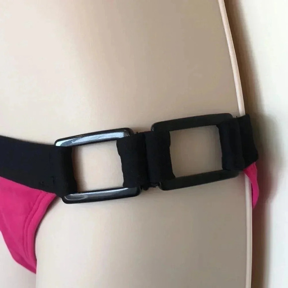 OLD navy hot pink and black bikini Y2K 90’s bottom size small - Picture 3 of 7